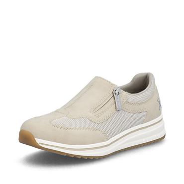 Rieker Mesh Trainer With Side Zip - Beige